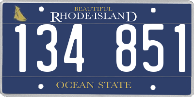 RI license plate 134851