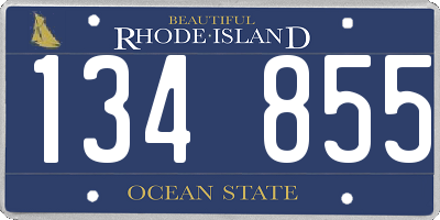 RI license plate 134855