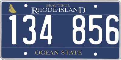 RI license plate 134856
