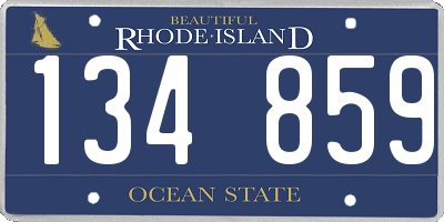RI license plate 134859