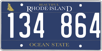 RI license plate 134864