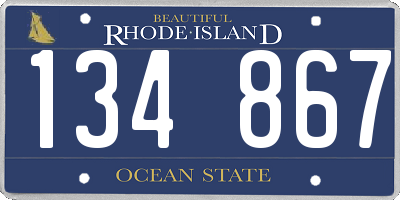 RI license plate 134867