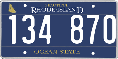 RI license plate 134870