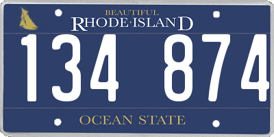 RI license plate 134874