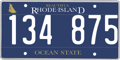 RI license plate 134875