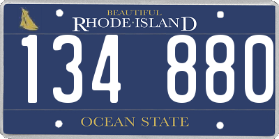 RI license plate 134880