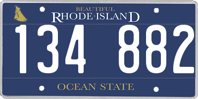 RI license plate 134882