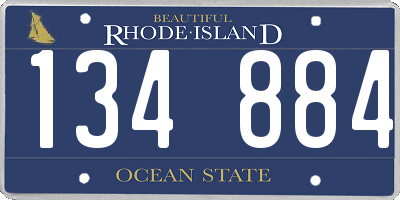 RI license plate 134884