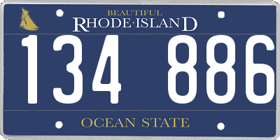 RI license plate 134886