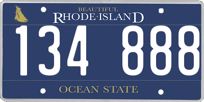 RI license plate 134888