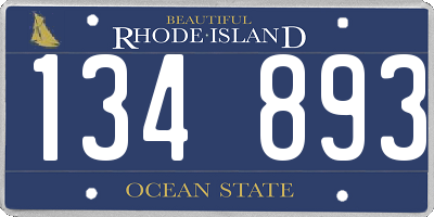 RI license plate 134893