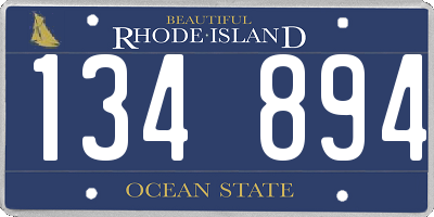 RI license plate 134894