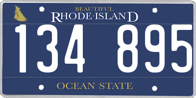RI license plate 134895
