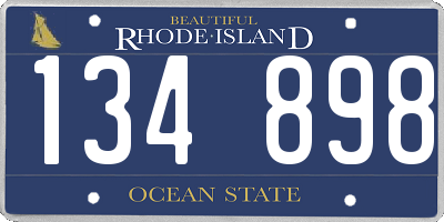 RI license plate 134898