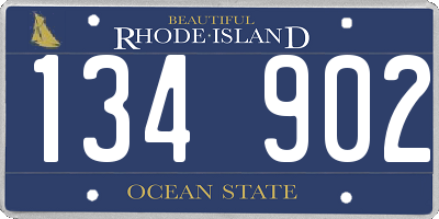 RI license plate 134902
