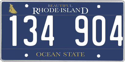 RI license plate 134904