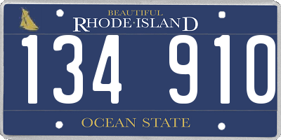 RI license plate 134910