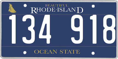 RI license plate 134918