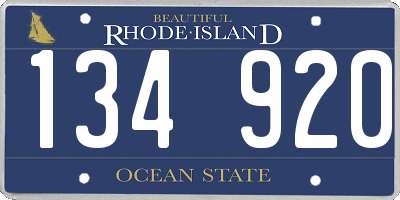 RI license plate 134920