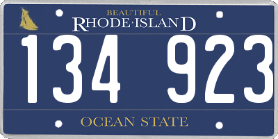 RI license plate 134923