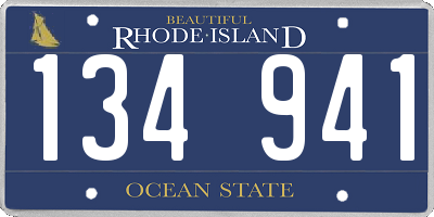 RI license plate 134941