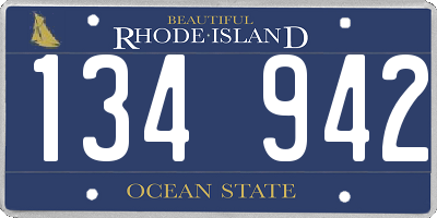 RI license plate 134942