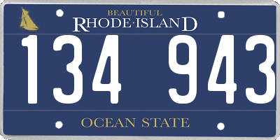 RI license plate 134943