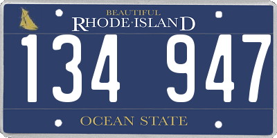 RI license plate 134947