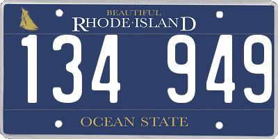 RI license plate 134949