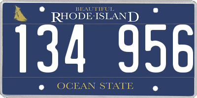 RI license plate 134956