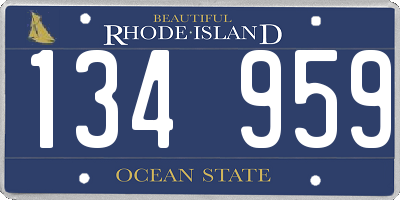 RI license plate 134959