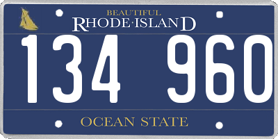 RI license plate 134960