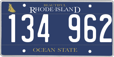 RI license plate 134962