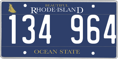 RI license plate 134964