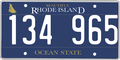 RI license plate 134965