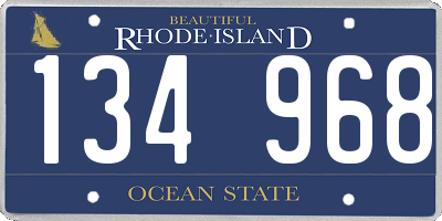 RI license plate 134968