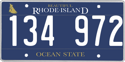 RI license plate 134972
