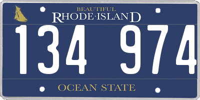 RI license plate 134974