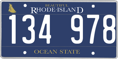 RI license plate 134978
