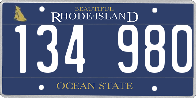 RI license plate 134980