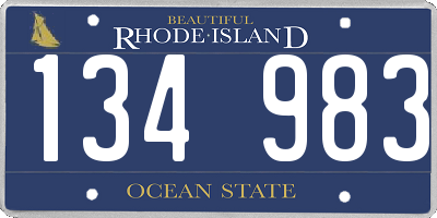RI license plate 134983