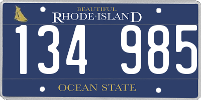 RI license plate 134985