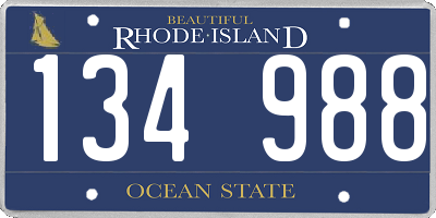 RI license plate 134988