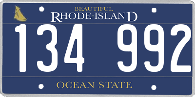 RI license plate 134992