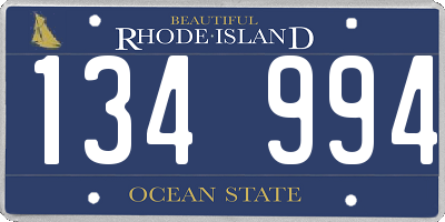 RI license plate 134994