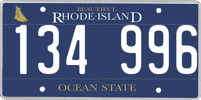 RI license plate 134996
