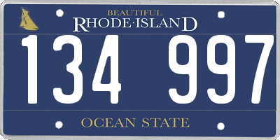 RI license plate 134997
