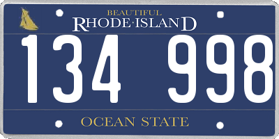 RI license plate 134998
