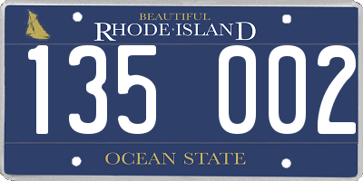 RI license plate 135002