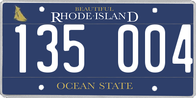 RI license plate 135004